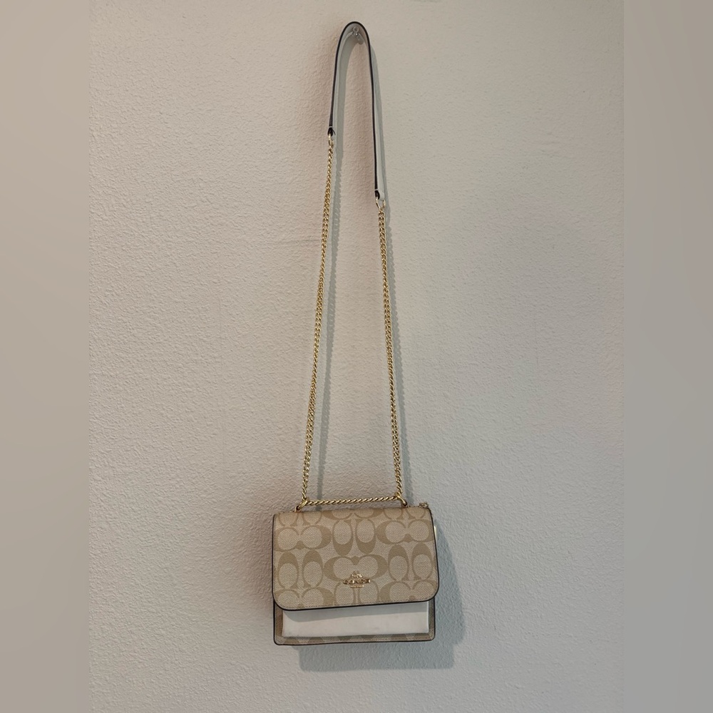 Klare Crossbody Coach Tan and Gold Women's Bag - Picture 6 of 11